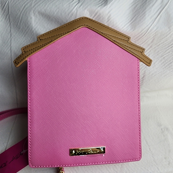 Betsey Johnson Crossbody Bag Pink Beach House With Frenchie Dog Purse NWT - Picture 5 of 17